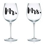 Mr and Mrs Wine Glasses