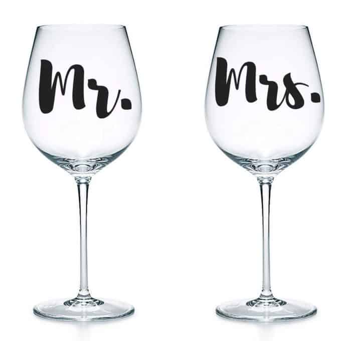 Mr and Mrs Wine Glasses Mr and Mrs Wine Glasses