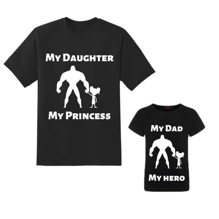 Fathers Day Black Tshirt matching dad and child t shirt
