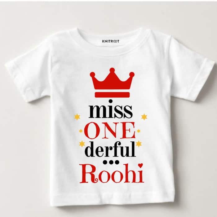 1st-birthday-T-shirts-Miss One Derful | Knitroot 1st birthday T-shirts Miss One Derful | Knitroot