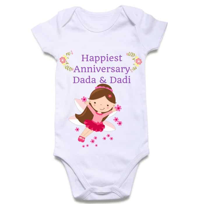 Happiest Anniversary Dada & Dadi Baby Onesie