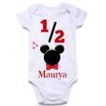 mickey half birthday onesies
