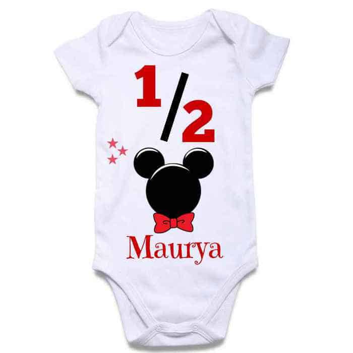 mickey half birthday onesies mickey 1/2 birthday onesies