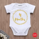 ‘4th Month’ Gold Glitter Romper