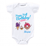 Baby-Romper-Romper-Full Sleeve-White-Donuts-Knitroot