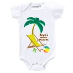 Knitroot Baby Romper White&Peach Color “Beach Mode On”