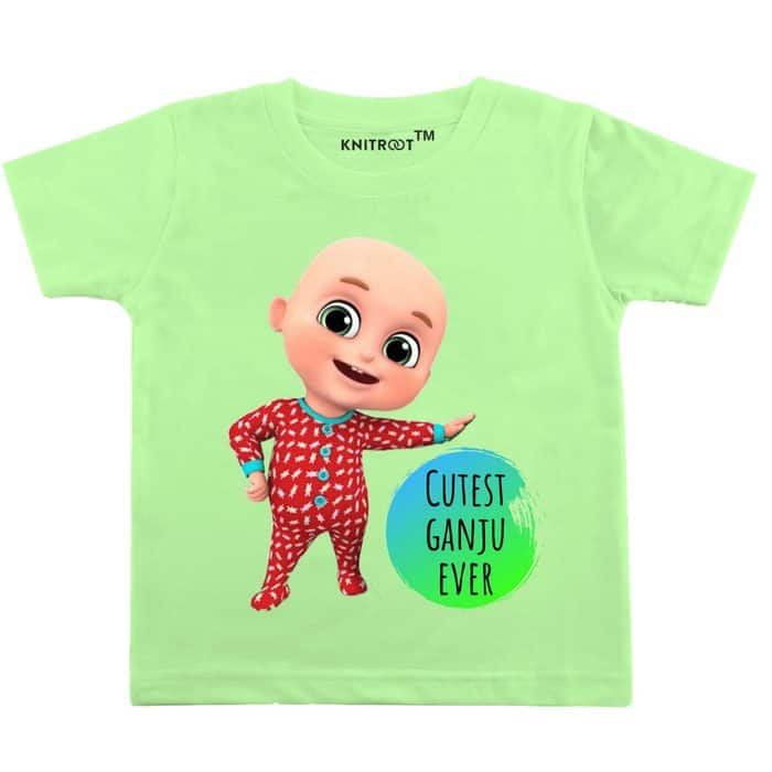 Cutest Ganju Ever-Baby-Tshirt-Green-knitroot