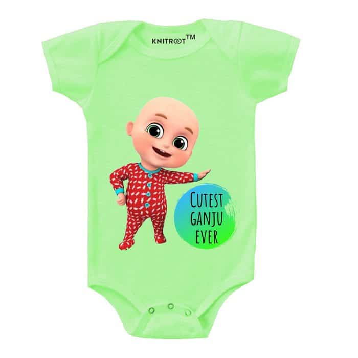Cutest ganju ever-Baby-Romper-Green-knitroot