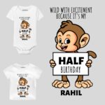 Half Birthday Monkey Baby Wear