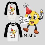 New Year Special Happy New Year Cartoon Print Baby Outfit