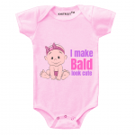 I make bald look cute-Baby-Romper-White-knitroot