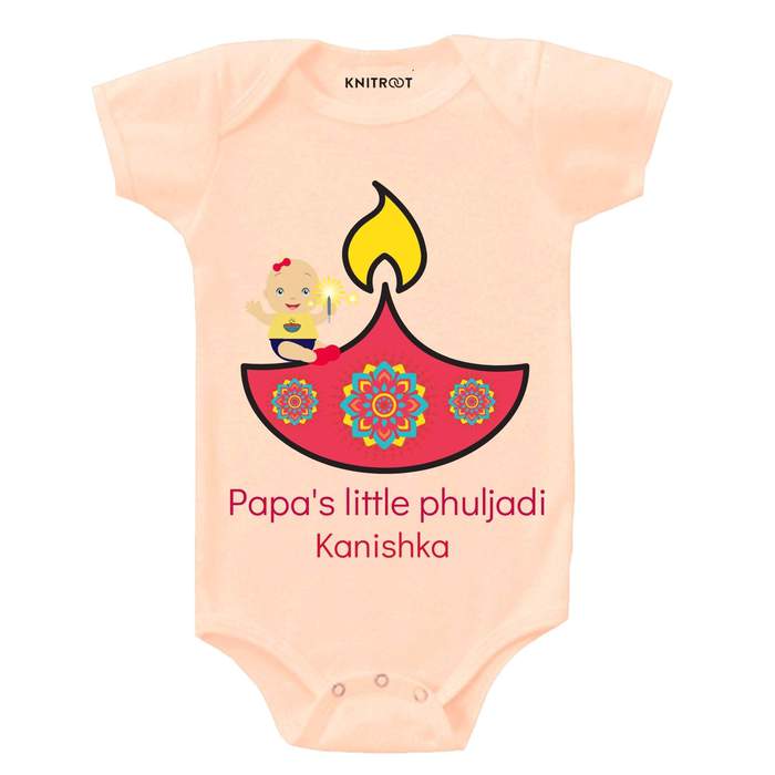 Papa's Little Phuljadi Onesie (Peach)
