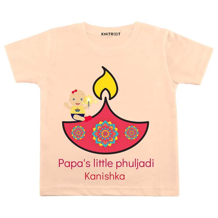 Papa's Little Phuljadi T-shirt (Peach)
