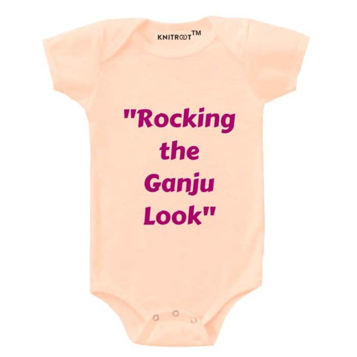 Rocking the Ganju Look-Baby-Romper-Peach-knitroot