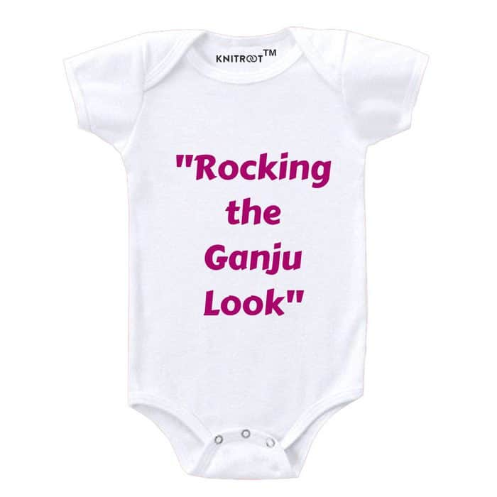 Rocking the ganju look-Baby-Romper-White-knitroot