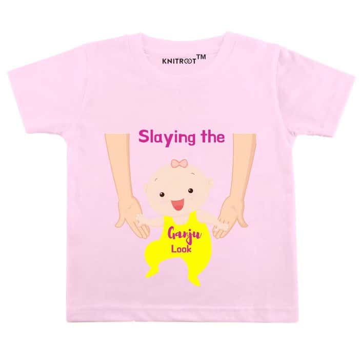 Slaying the Ganju Look-Baby-Tshirt-Pink-knitroot