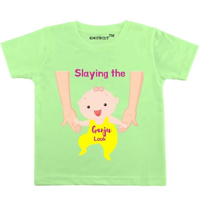 Slaying the Ganju look-Baby-Tshirt-Green-knitroot
