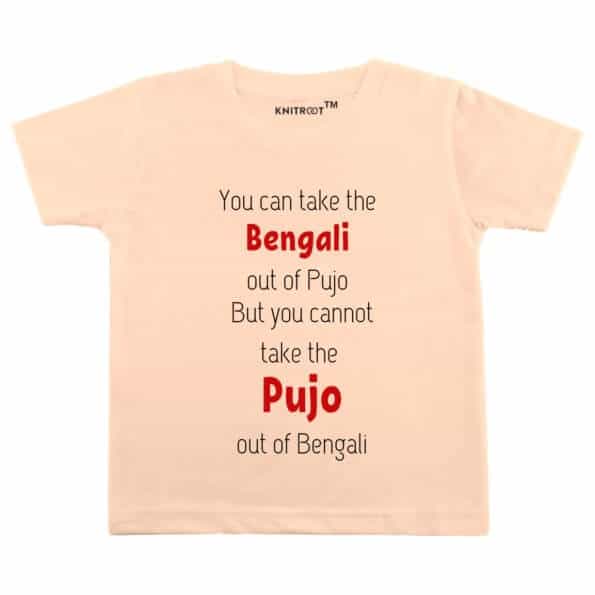 bengali pujo baby T-shirt knitroot (Peach)