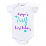 baby birthday girl | half birthday romper | Knitroot