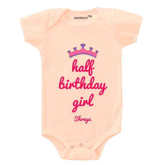 half-birthday-girl-baby-romper-peach-knitroot