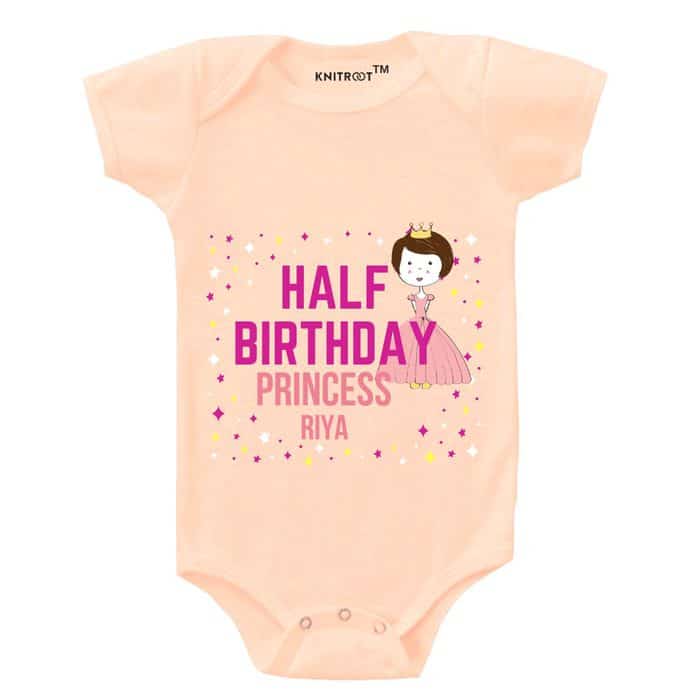 half-birthday-princess-baby-romper-peach-knitroot