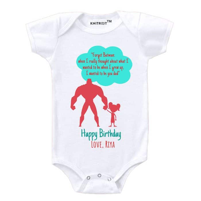happy-birthday-girl-romper-white-knitroot superhero dad | baby romper | Knitroot