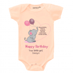 baby girl romper with baby elephant design