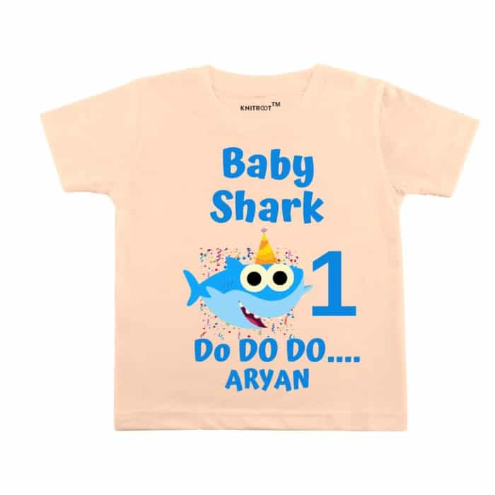 1st Birthday Shirt Custom Kids T Shirt Baby Shark