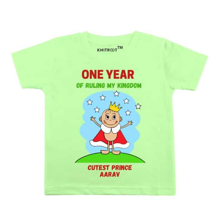 One-year-of-ruling-my-kingdom-kids-tshirt-green-knitroot