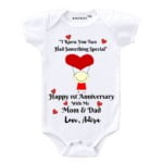 First Anniversary Mom and Dad Baby Romper