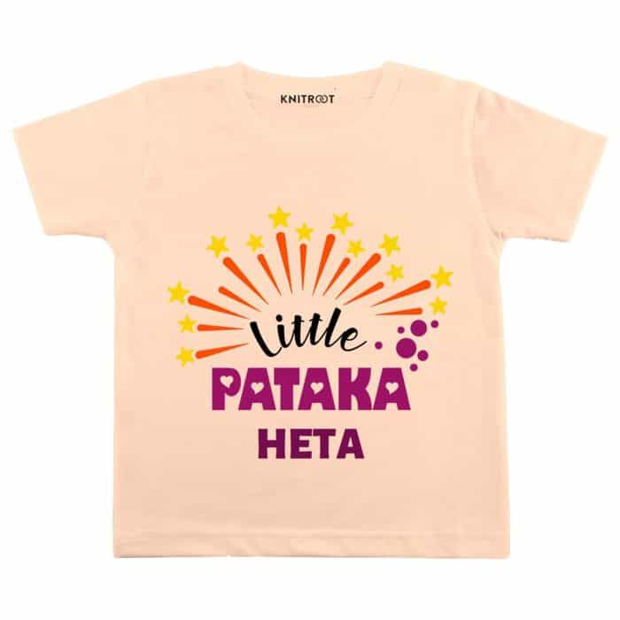 little pataka personalized peach t-shirt