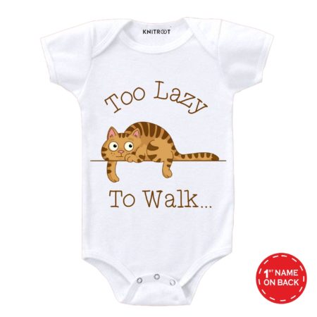 Funny baby clothes  Too lazy to walk Romper