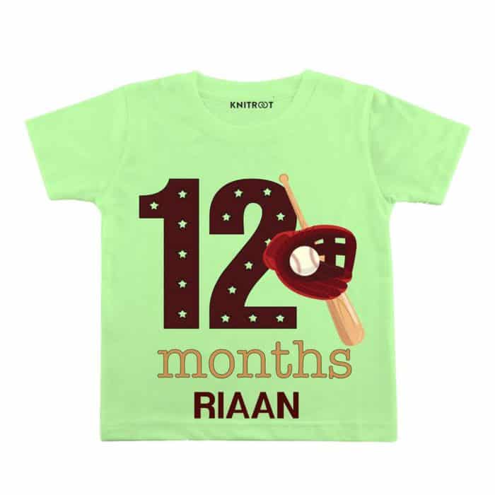 12 month old sport green custom t shirt