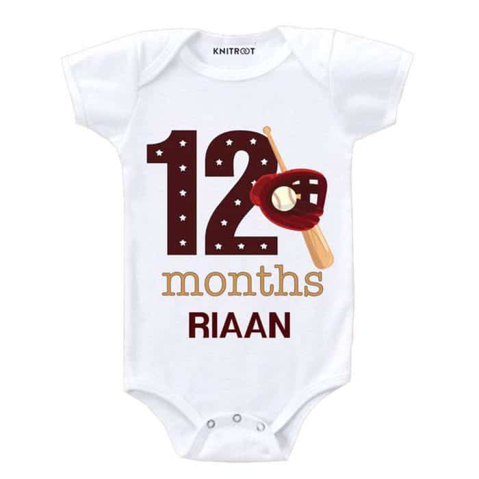 12 month old sport white onesies