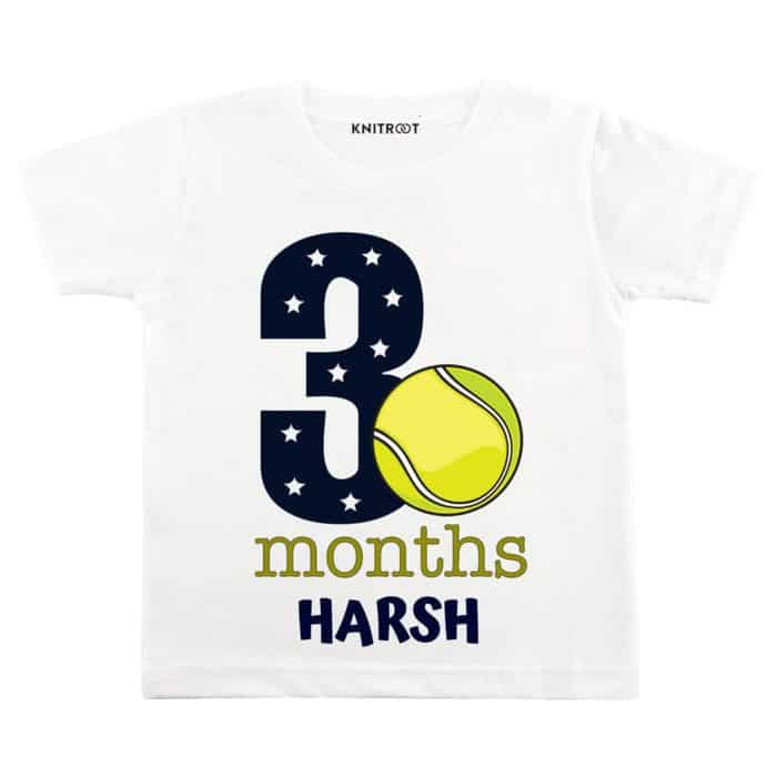 3 month old sport white t shirt