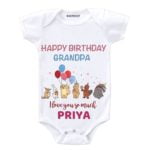 Happy birthday Grandpa Kids Custom Romper