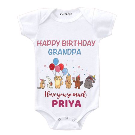 Happy birthday Grandpa Kids Custom Romper