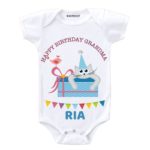 baby onesie with Happy Birthday GrandMa wishes