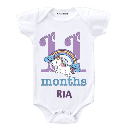 Unicorn Design Onesie eleven month old baby