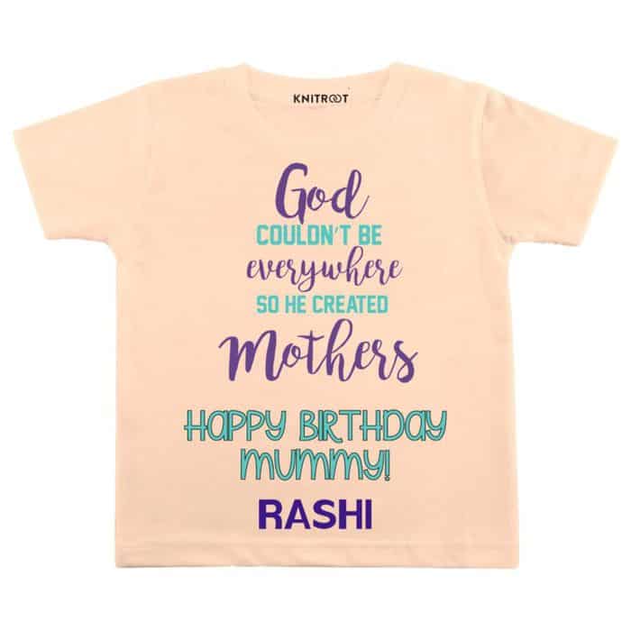 god created mommy peach kids t shirt