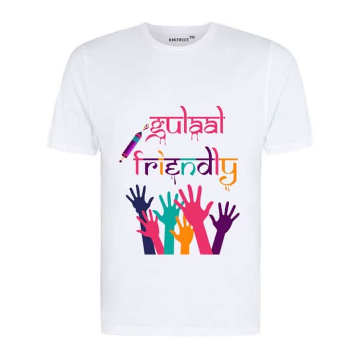 gulal friendly stated mens t shirt for holi party