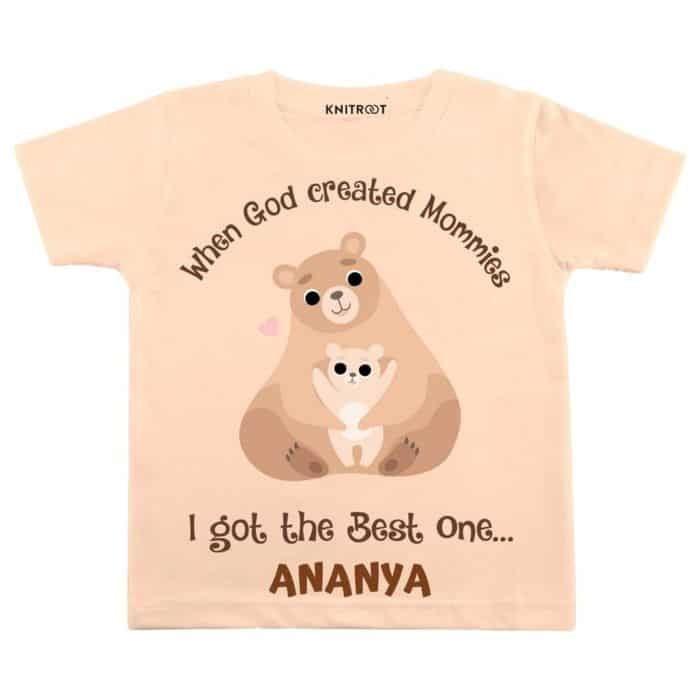 i got the best mommy peach kids t shirt