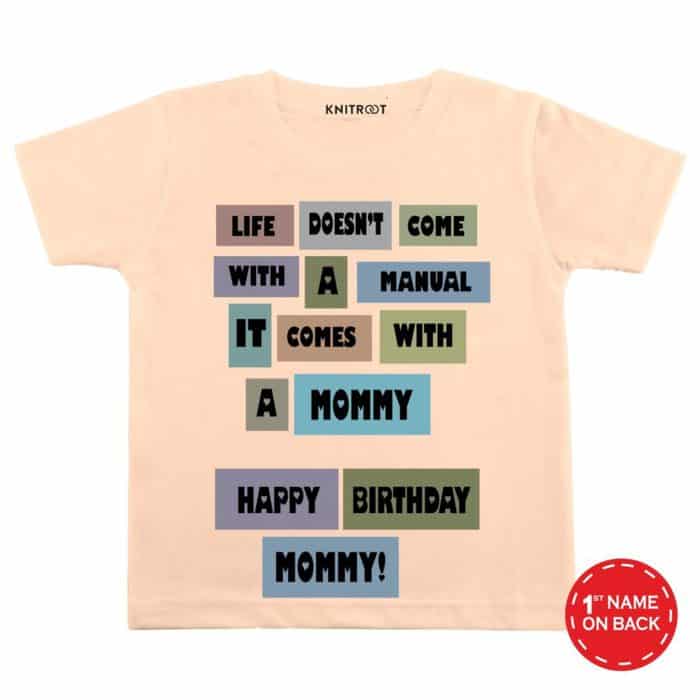 life is wonderfull with my mom peach custom t shirt