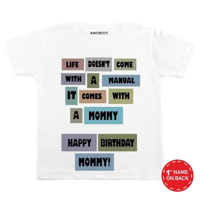 life is wonderfull with my mom white custom t shirt Happy birthday Mummy Personalized tshirt