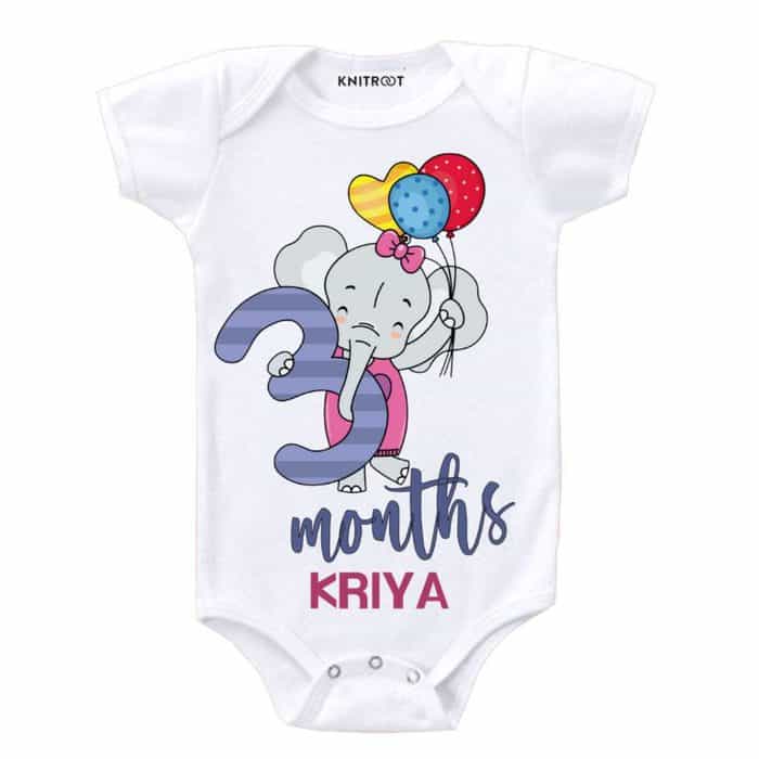third month custom newborn baby romper.jpg three month baby clothes