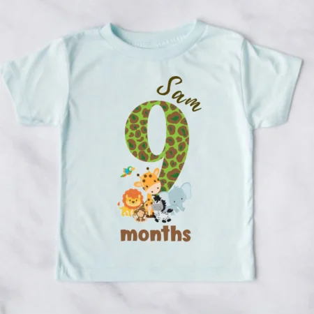 9 Month Birthday Animal Print