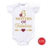 Six months of fabulous golden design baby romper