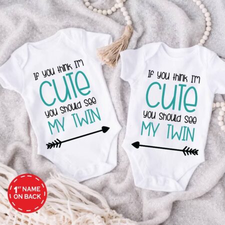 Twin Cute Baby Outfit Personalized Newborn Clothes