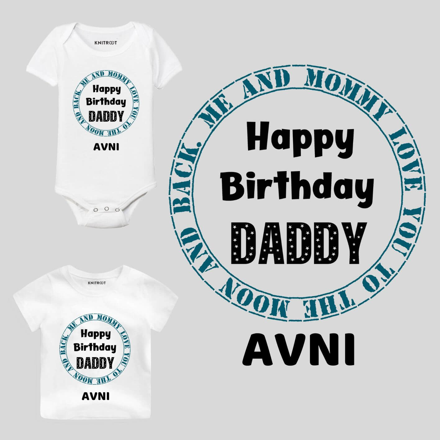Daddy bday circle cvr Happy birthday daddy onesie