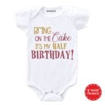 Being on the cake my half birthday baby romper